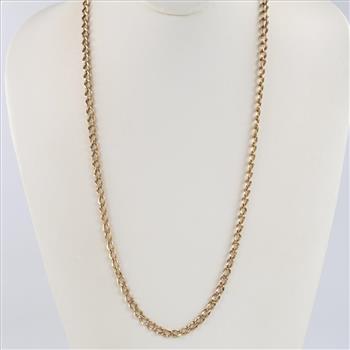14kt Gold Hollow Curb Chain Necklace