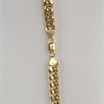 14kt Gold Hollow Curb Link Chain Necklace -Evaluated By Our Certified Gemologist-AGS/GIA