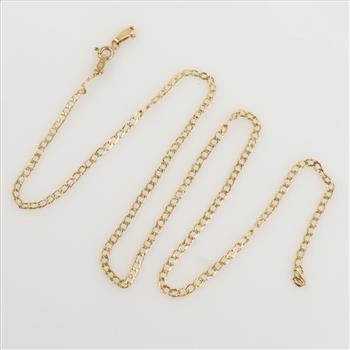 14kt Gold Hollow Curb Link Necklace