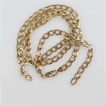 14kt Gold Hollow Curb Link Necklace