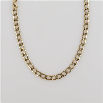 14kt Gold Hollow Curb Link Necklace