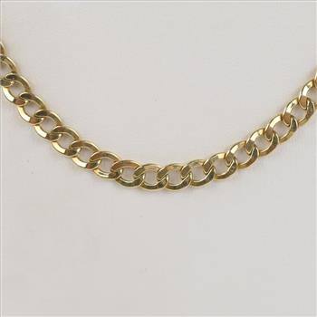 14kt Gold Hollow Curb Link Necklace