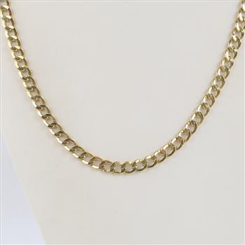 14kt Gold Hollow Curb Link Necklace