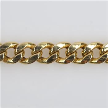 14kt Gold Hollow Curb Link Necklace- Evaluated by our Certified Gemologist-AGS/GIA