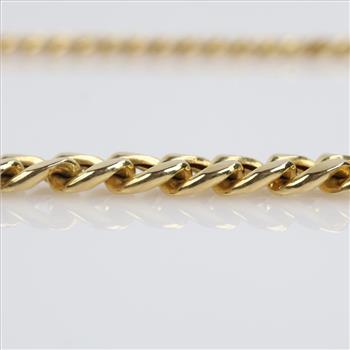 14kt Gold Hollow Curb Link Necklace- Evaluated by our Certified Gemologist-AGS/GIA