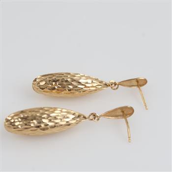 14kt Gold Hollow Dangle Earrings