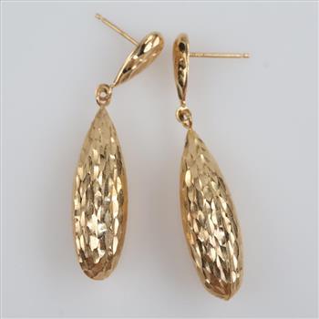 14kt Gold Hollow Dangle Earrings