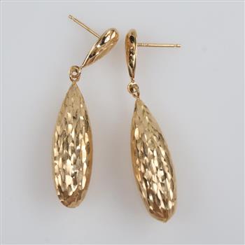14kt Gold Hollow Dangle Earrings