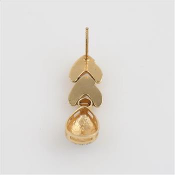 14kt Gold Hollow Diamond Accent Earring