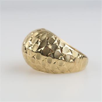 14kt Gold Hollow Dome Ring