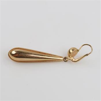 14kt Gold Hollow Drop Earring