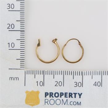 14kt Gold Hollow Earrings, 2 Pieces