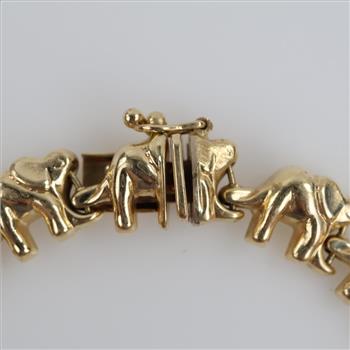 14kt Gold Hollow Elephant Bracelet