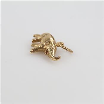 14kt Gold Hollow Elephant Pendant