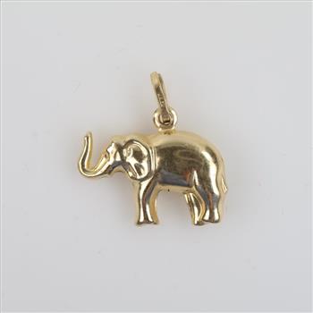 14kt Gold Hollow Elephant Pendant
