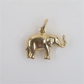 14kt Gold Hollow Elephant Pendant