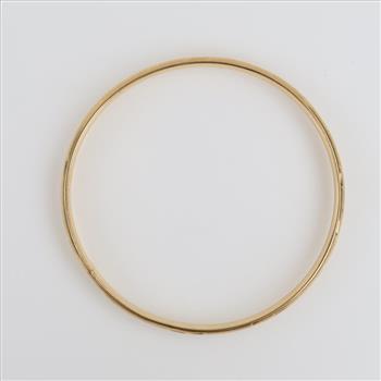 14kt Gold Hollow Embellished Bangle Bracelet