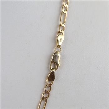 14kt Gold Hollow Figaro Chain Necklace
