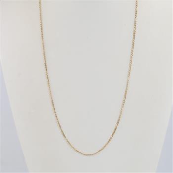 14kt Gold Hollow Figaro Chain Necklace