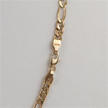 14kt Gold Hollow Figaro Chain Necklace