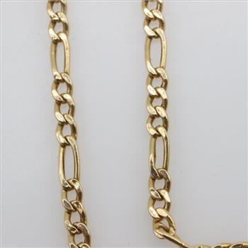 14kt Gold Hollow Figaro Chain Necklace