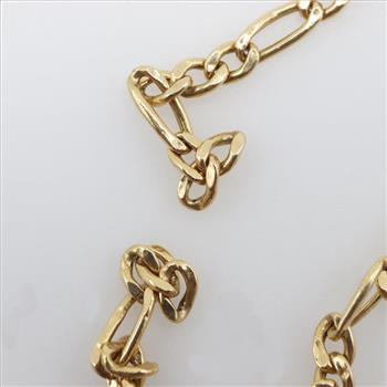 14kt Gold Hollow Figaro Chain Necklace