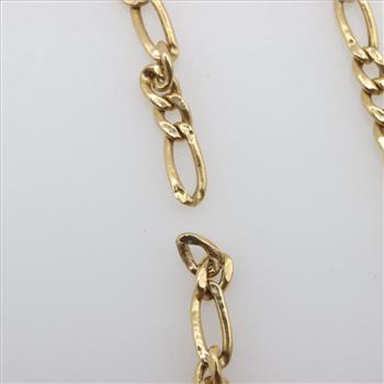 14kt Gold Hollow Figaro Chain Necklace