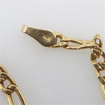 14kt Gold Hollow Figaro Chain Necklace
