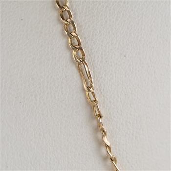 14kt Gold Hollow Figaro Chain Necklace
