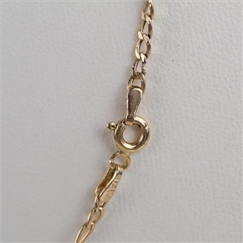14kt Gold Hollow Figaro Chain Necklace