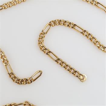 14kt Gold Hollow Figaro Chain Necklace