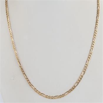 14kt Gold Hollow Figaro Chain Necklace