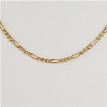 14kt Gold Hollow Figaro Link Necklace