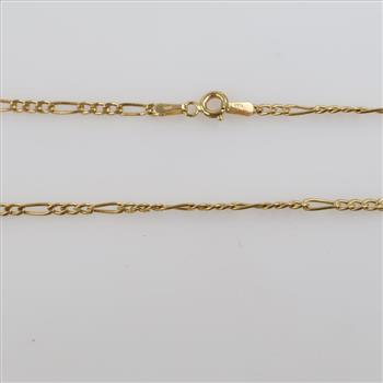 14kt Gold Hollow Figaro Link Necklace