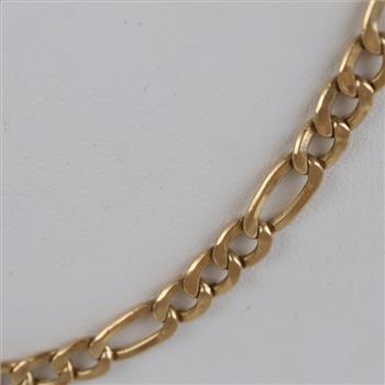 14kt Gold Hollow Figaro Link Necklace