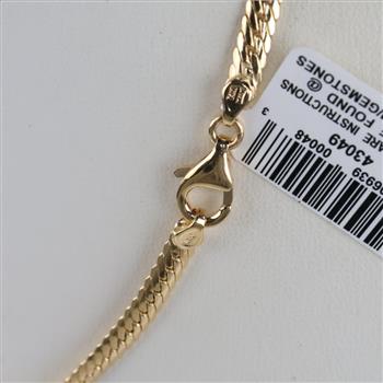 14kt Gold Hollow Graduated Herringbone Chain Necklace