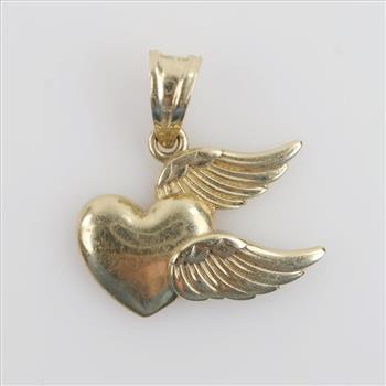 14kt Gold Hollow Heart Pendant