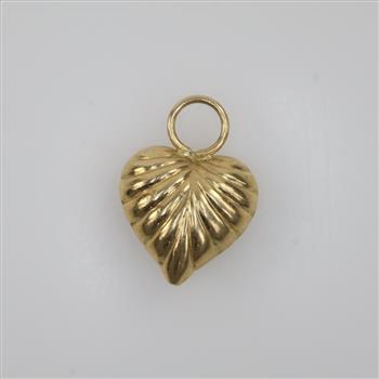 14kt Gold Hollow Heart Pendant