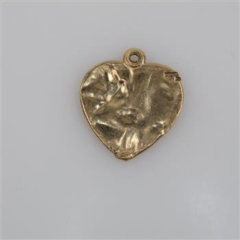 14kt Gold Hollow Heart Pendant