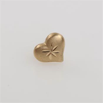 14kt Gold Hollow Heart Stud Earring