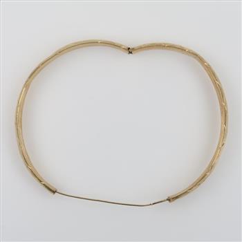 14kt Gold Hollow hinged bangle