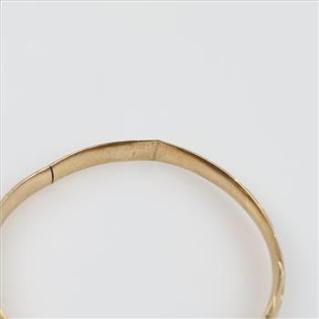 14kt Gold Hollow hinged bangle