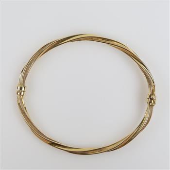 14kt Gold Hollow Hinged Bangle