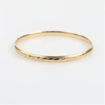 14kt Gold Hollow Hinged Bracelet