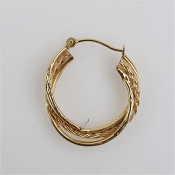 14kt Gold Hollow Hoop Earring