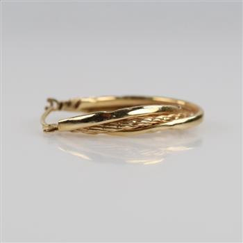 14kt Gold Hollow Hoop Earring