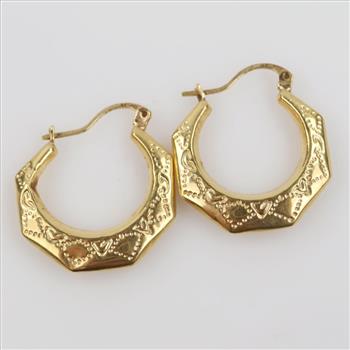 14kt Gold Hollow Hoop Earring
