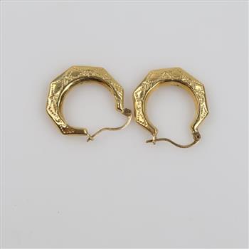 14kt Gold Hollow Hoop Earring