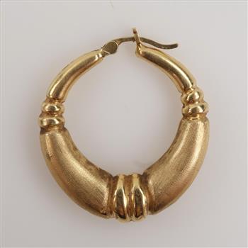 14kt Gold Hollow Hoop Earring