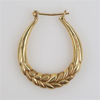 14kt Gold Hollow Hoop Earring